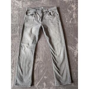 7 For All Mankind The Straight Mens Grey Wash Stretch Denim Jeans 34x31